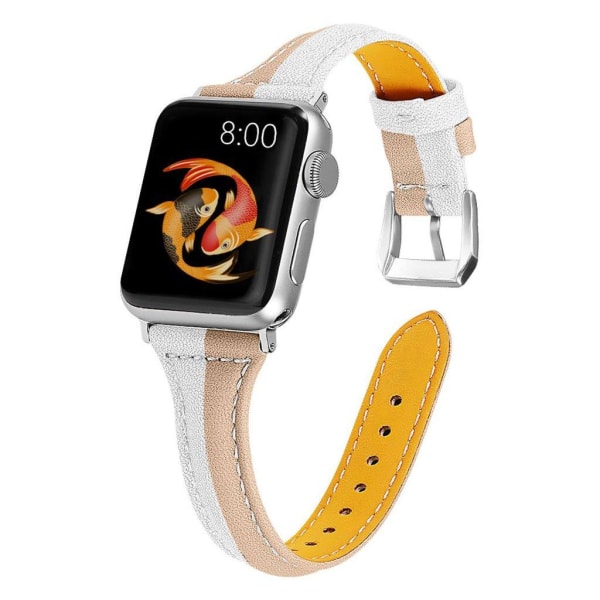 Apple Watch Series 5 40mm genuine leather watch band - Apricot / Multicolor