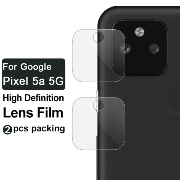 2 stk IMAK Google Pixel 5a kameralinsebeskytter af hærdet glas Transparent