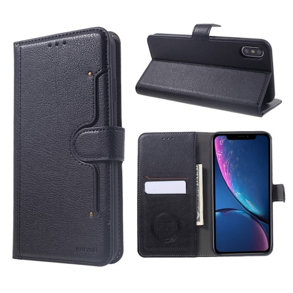 KAIYUE iPhone Xs Max flipfodral i läder - Svart Svart