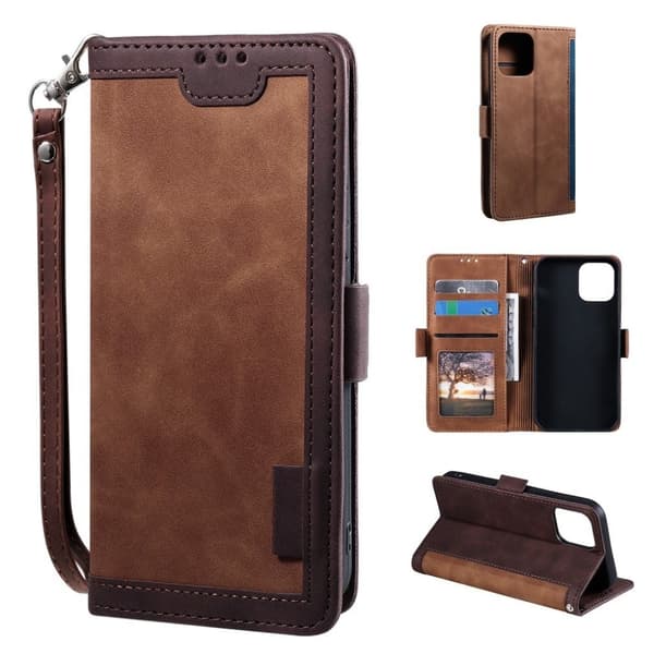 Surburbian iPhone 13 Mini læder flip etui - Brun Brown