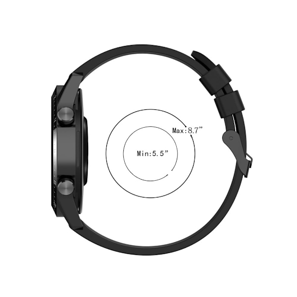20 mm universal klockarmband i silikon - Svart Stålspänne / Himmelsblå Blå