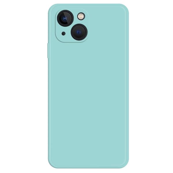 Avfaset gummiert anti-falldeksel for iPhone 15 - Cyan Green