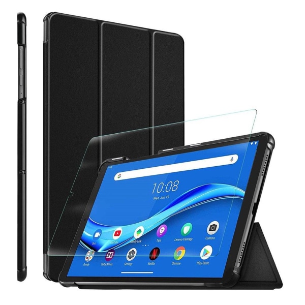 Lenovo Tab M10 FHD Plus leather case with screen protector Transparent