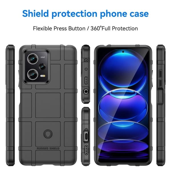 Rugged Shield Etui Xiaomi Redmi Note 12 Pro - Svart Black