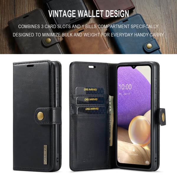 DG.MING Samsung Galaxy A33 5G 2-i-1 etui med pung - Sort Black