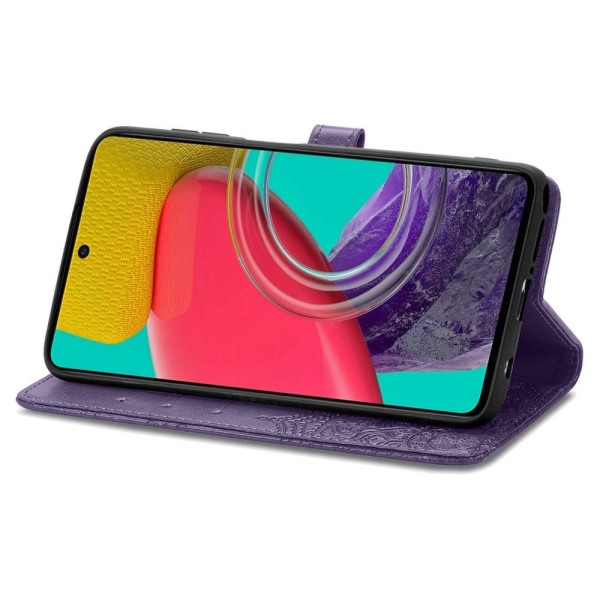 Mandala Samsung Galaxy M53 5G nahkakotelo - Violetti Purple