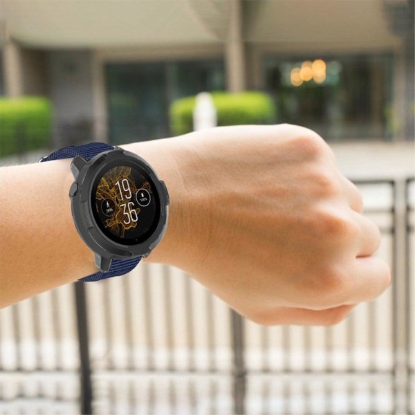 Breathable canvas adjustable watch strap for Suunto watch - Dark Blue
