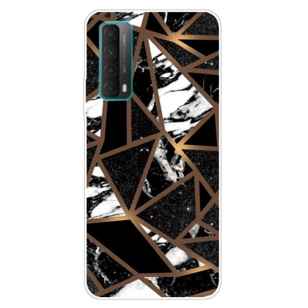 marmor Huawei Y7A / P Smart 2021 etui - sort Tile Fragments Black