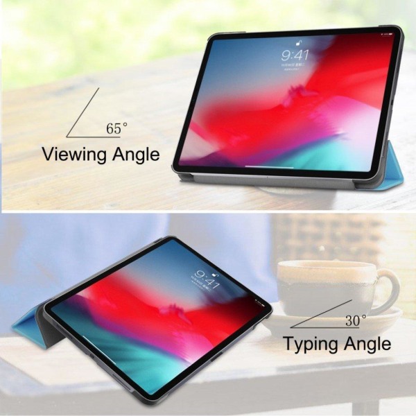 iPad Pro 11" (2018) tre-folds smart læder etui - Babyblå Blue