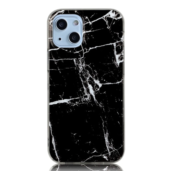 Marble iPhone 14 Plus Suojakotelo - Musta Marble Black