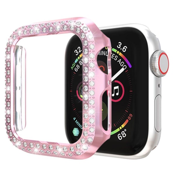 Apple Watch Series 4 44mm dual-row Rhinsten dekorations Ramme - Pink