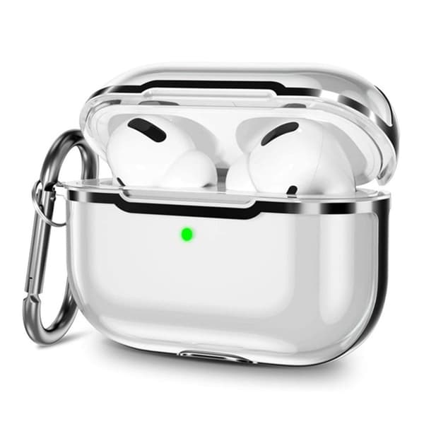 AirPods Pro 2 -läpinäkyvä kotelo karabiinilla - Läpinäkyvä / Musta Transparent