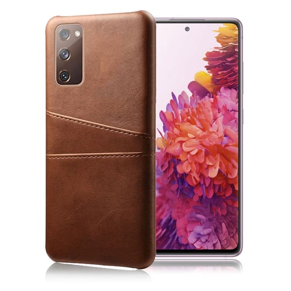 Dual Card Etui Samsung Galaxy S20 FE 5G / S20 Fe - Brun Brown
