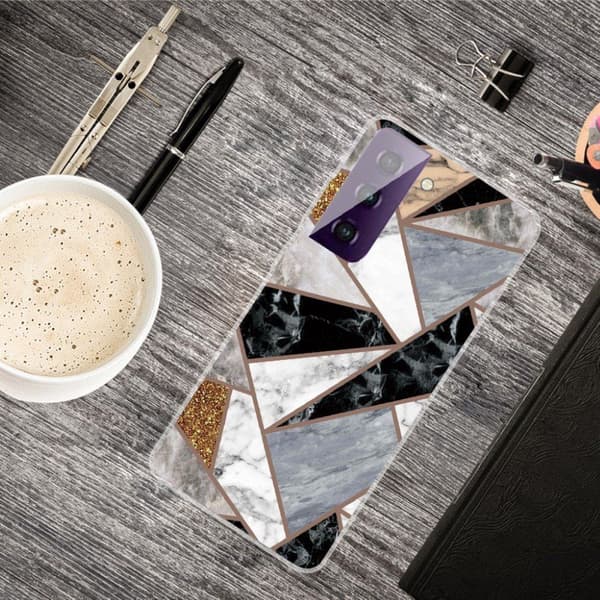 Marble Samsung Galaxy S21 FE Etui - Earthly Klinkekule Fragmenter Multicolor