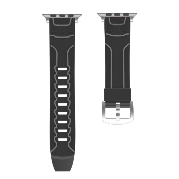 Apple Watch Series 4 40mm ECG mønster silikone Urrem - Sort / Gr Black