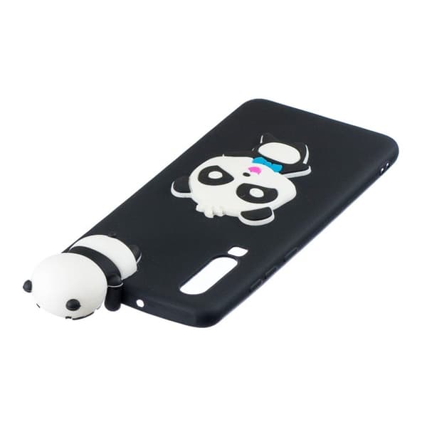 Huawei P30 3D mønster blødt etui - Panda med Blå Sløjfe Multicolor