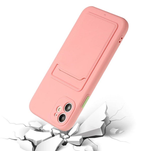 iPhone 12 skal med korthållare - Rosa Rosa