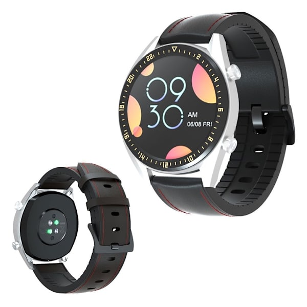 Huawei Watch GT ægte læder silikone Urrem - Sort Black