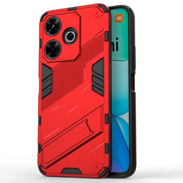 Støtsikkert hybriddeksel med et moderne preg for Xiaomi Redmi 13 - Rød Red