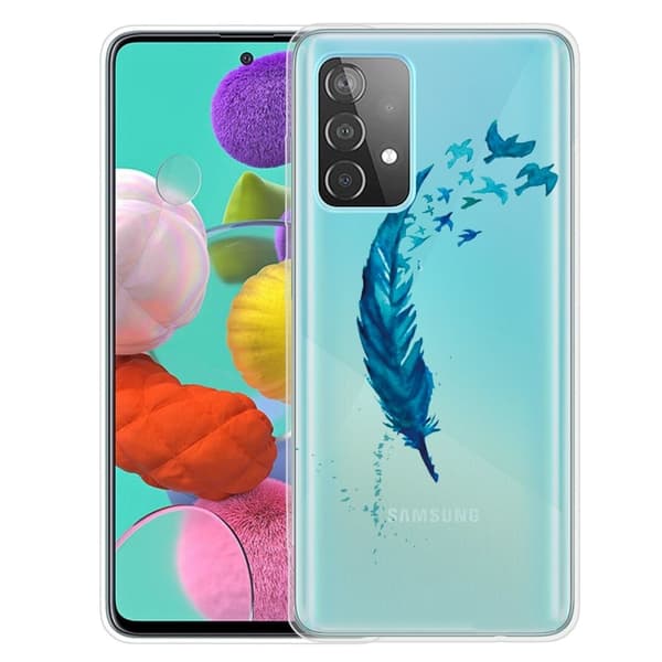 Deco Samsung Galaxy A73 Suojakotelo - Sininen Feather Blue
