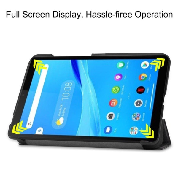 Lenovo Tab M7 kolminkertainen kuvio nahkainen flip case - Älä Koske Minuun Black