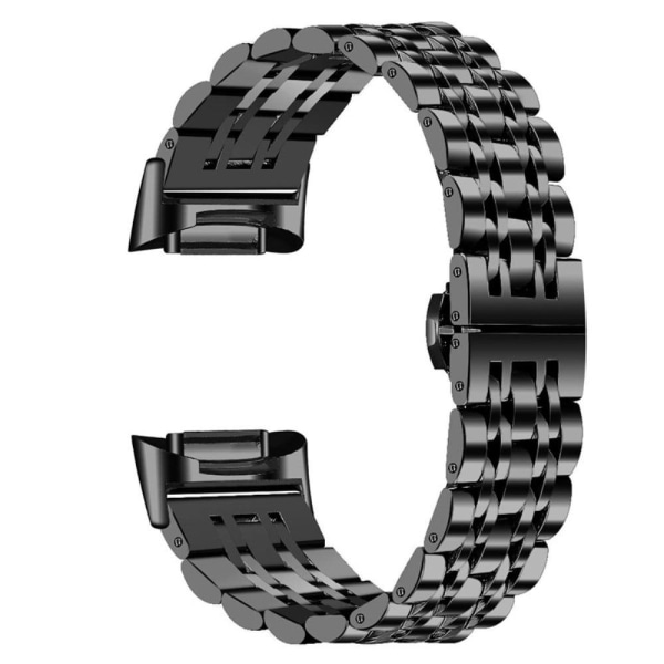 Fitbit Charge 5 7 bead urrem i rustfrit stål - Sort Black