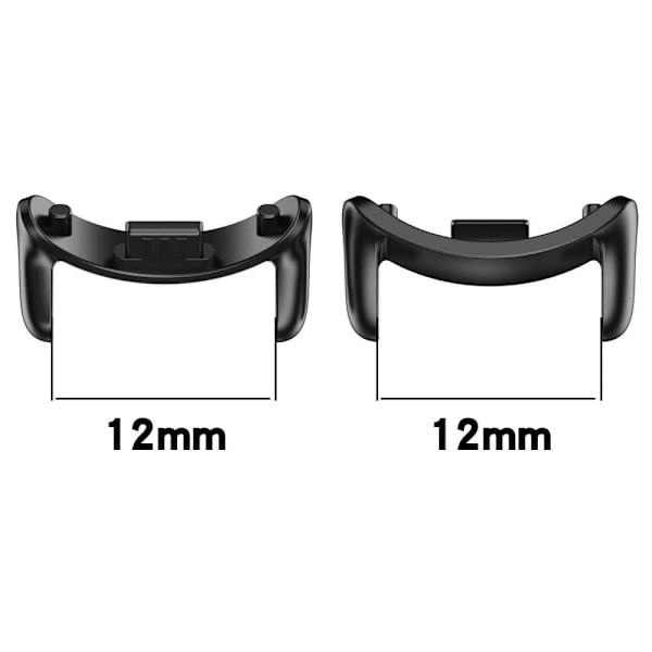 1 par 12 mm stik i rustfrit stål til Xiaomi Smart Band 8 - Sort Black