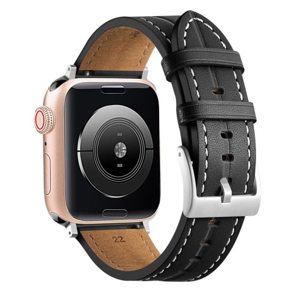 Apple Watch Series 8 (41mm) klockarmband i äkta läder - Svart Svart