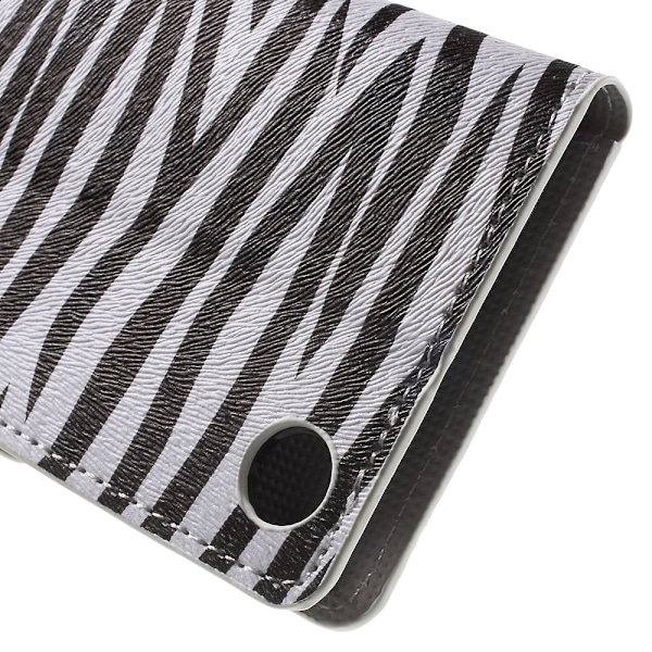 Holberg læder-etui til HTC Desire 530 med kortholder og stander - Zebramønster Multicolor