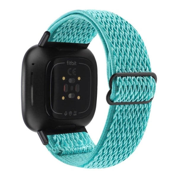 Fitbit Sense 2 / Versa 4 elastic nylon watch strap - Mint Green Grön