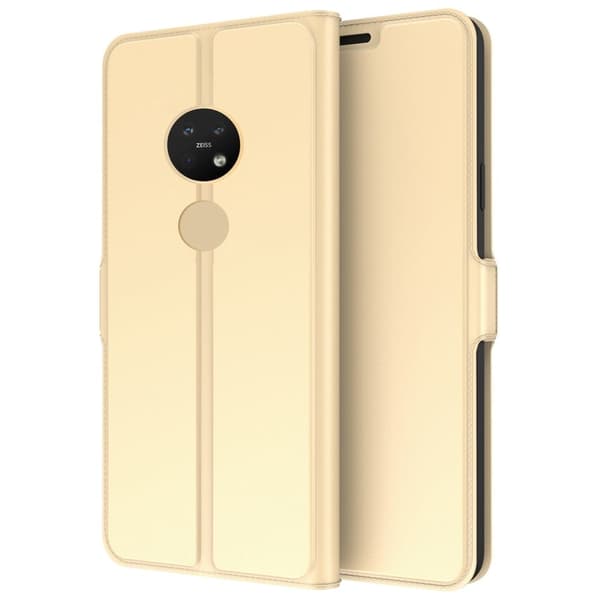 Glatt og tynt premium PU-skinnetui for Nokia 7.2 - Gull Gold