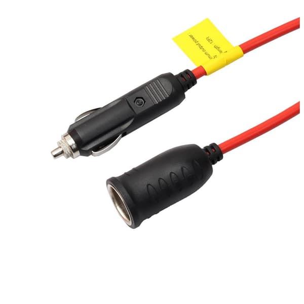 Universal sigarett tenner plug hann til hunn 12v/24v - rød Black