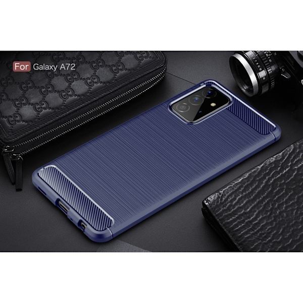 Carbon Flex Etui Samsung Galaxy A72 5G - Blå Blue