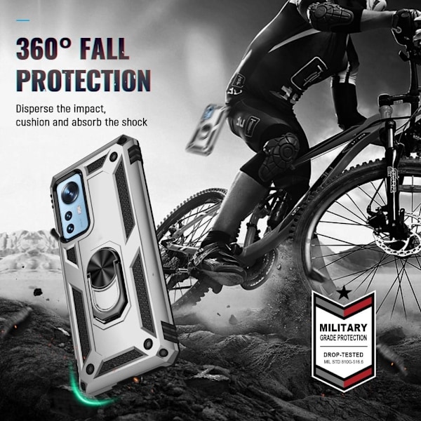 Bofink Combat Xiaomi 12 Pro kotelot - Hopea Silver grey