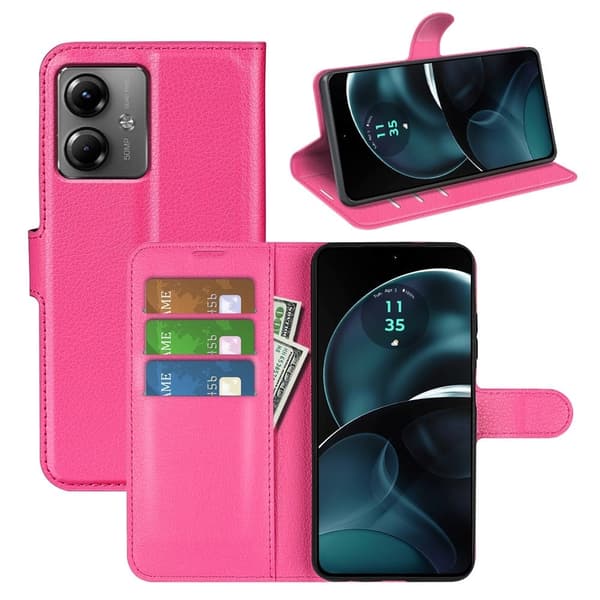 Classic Motorola Moto G14 Flippetui - Rose Pink
