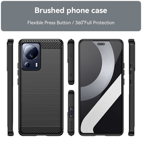 Carbon Flex Etui Xiaomi 13 Lite - Svart Black