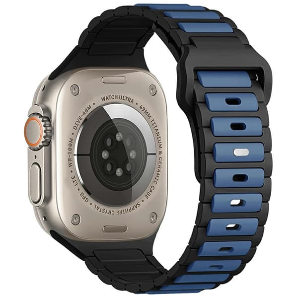 KALEBOL Silikone urrem Apple Watch Series 10 46mm - Blå + Sort Blue
