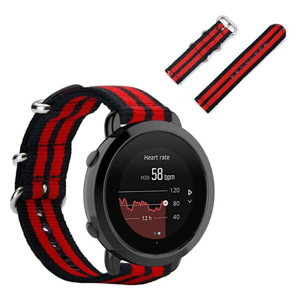 Suunto 3 urrem i nylon - Sort / Rød / Sort / Rød / Sort Red