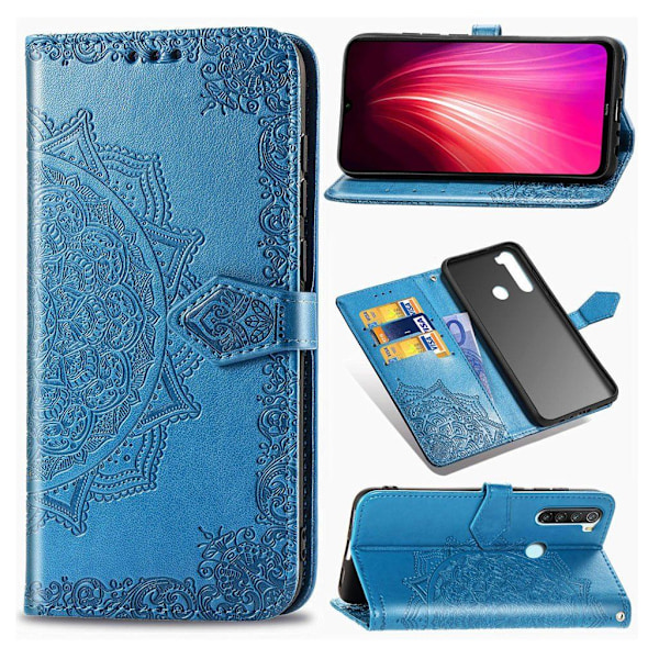 Mandala läder Xiaomi Redmi Note 8 fodral - Blå Blå