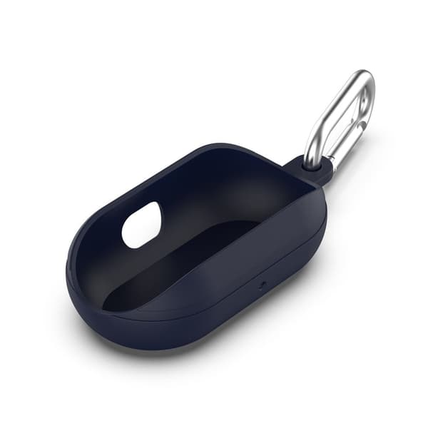 Samsung Galaxy Buds silikonetui med krok - Mørkeblå Blue