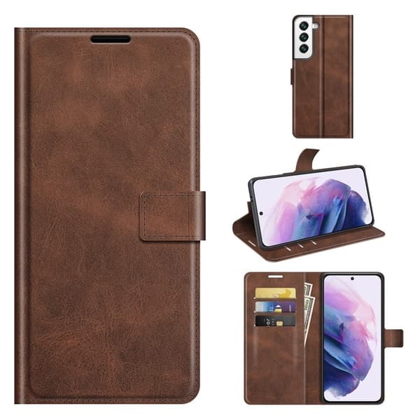 Læderetui med Pung til Samsung Galaxy S22 - Brun Brown