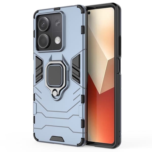 Hybrid Xiaomi Redmi Note 13 5G  cover med støttefod og bilmontering - Blå Blue