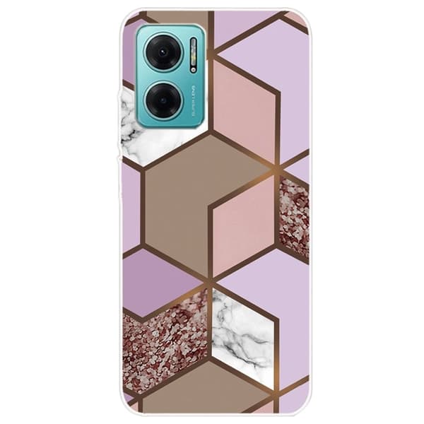 Marble design Xiaomi Redmi Note 11E cover - Gylden Frodig Flise Multicolor