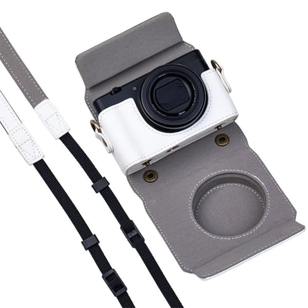 Sony ZV-1 PU-skinnveske med stropp - Hvit White