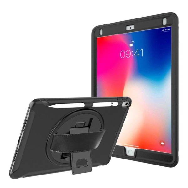 360° drejeligt kickstand stødsikkert og fleksibelt hybrid tablet etui med håndrem iPad Pro 10,5 tommer (2017) - Sort Black