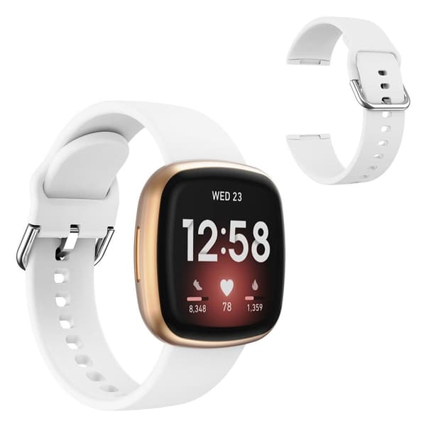 Fitbit Versa 3 enkelt silikonarmbånd - Hvit White