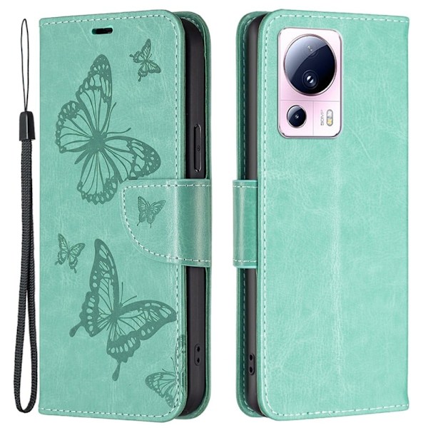 Butterfly läder Xiaomi 13 Lite / Xiaomi Civi 2 fodral - Grön Grön