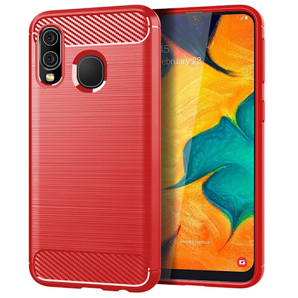 Carbon Flex Etui Samsung Galaxy A40 - Rød Red