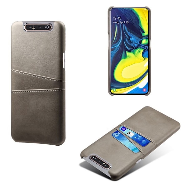 Samsung Galaxy A80 skal med korthållare - Silver/Grå Silvergrå