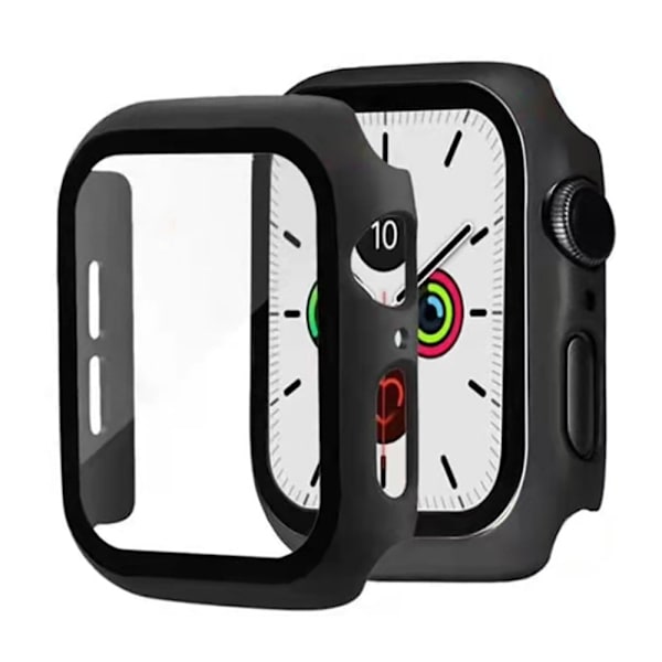 Apple Watch (41mm) simple frame + tempered glass screen protector - Black Svart